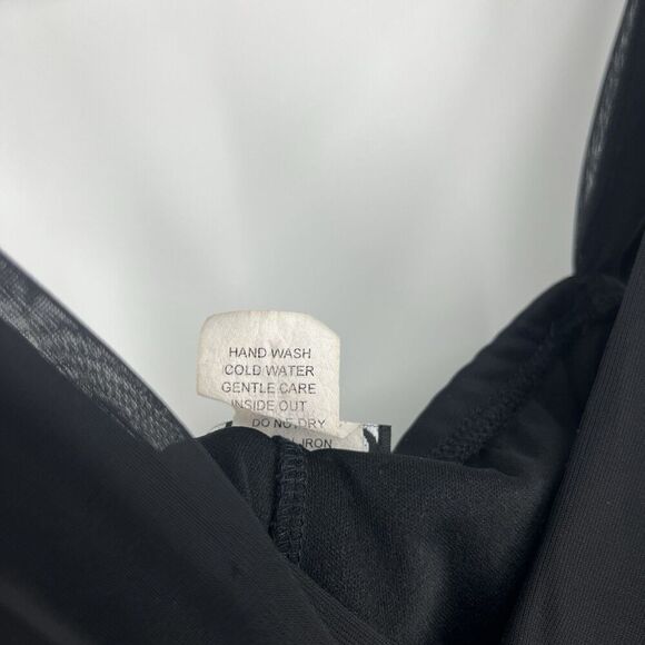 Y2K Vintage Deb Dress Size 1X Black Mesh Whimsigoth Flowy Grunge Sleeveless - Picture 6 of 8